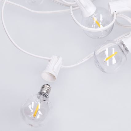 Brilagi - LED kültéri dekorációs fényfüzér GIRLANDA 25xE12/0,6W/230V 20m fehér IP44 meleg fehér