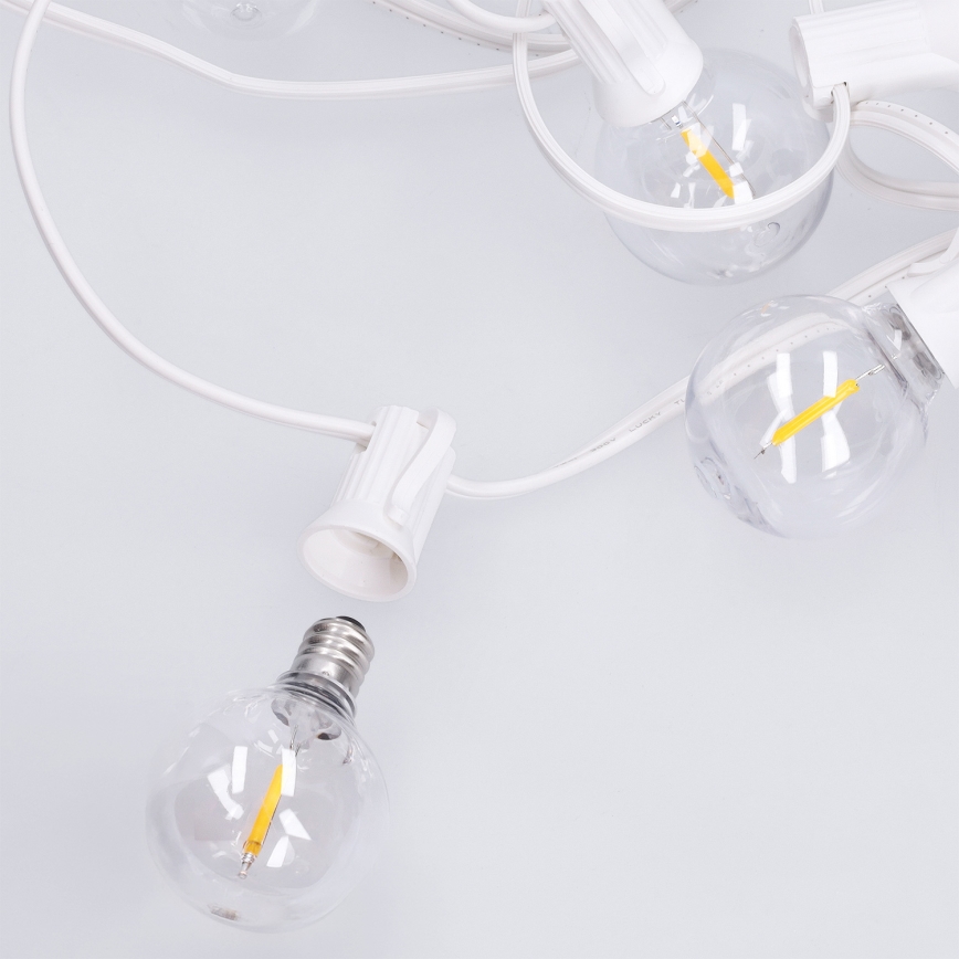 Brilagi - LED kültéri dekorációs fényfüzér GIRLANDA 25xE12/0,6W/230V 20m fehér IP44 meleg fehér