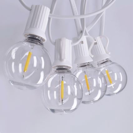 Brilagi - LED kültéri dekorációs fényfüzér GIRLANDA 25xE12/0,6W/230V 20m fehér IP44 meleg fehér