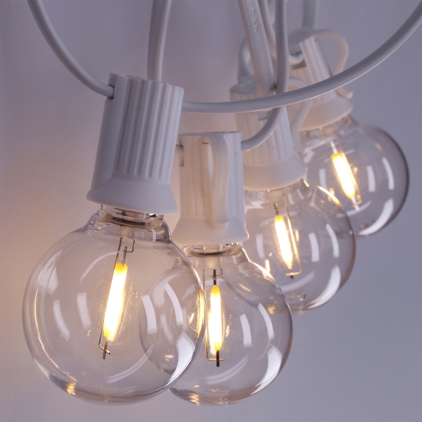 Brilagi - LED kültéri dekorációs fényfüzér GIRLANDA 25xE12/0,6W/230V 20m fehér IP44 meleg fehér