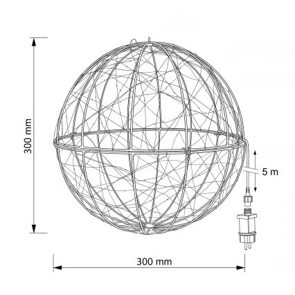 BRILAGI - LED kültéri karácsonyi dekoráció LED/1,3W/230V IP44 átm. 30 cm gömb