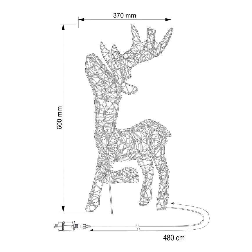 BRILAGI - LED Kültéri karácsonyi dekoráció LED/3,3W/230V IP44 60x37 cm rénszarvas