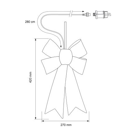 BRILAGI - LED kültéri karácsonyi dekoráció LED/3,3W/230V IP44 arany masni