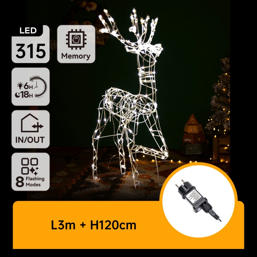 Brilagi - LED kültéri karácsonyi dekoráció LED/3,6W/31/230V 2700K 120 cm IP44 rénszarvas