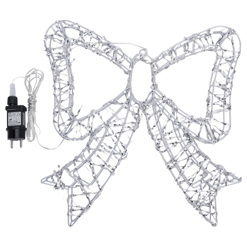 BRILAGI - LED Kültéri karácsonyi dekoráció LED/3,6W/8 funkciós IP44 41 cm meleg fehér masni/ezüst