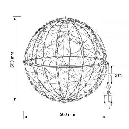 BRILAGI - LED kültéri karácsonyi dísz LED/3,3W/230V IP44 pr. 50 cm gömb