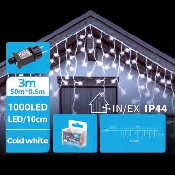 BRILAGI - LED kültéri karácsonyi fényfüzér 1000xLED/9W/8 üzemmód 53x0,6m IP44 hideg fehér