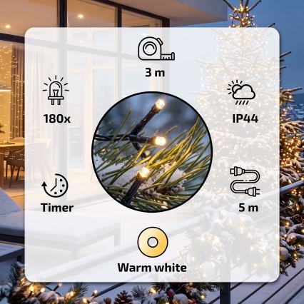 BRILAGI - LED Kültéri karácsonyi fényfüzér 180xLED 8m IP44 meleg fehér