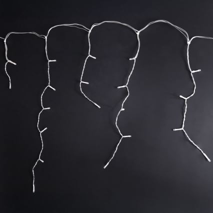 Brilagi - 13 m-es LED kültéri karácsonyi jégcsap-fényfüzér, 200 LED / 8 funkció, IP44, hideg fehér