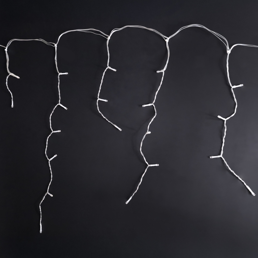 Brilagi - 13 m-es LED kültéri karácsonyi jégcsap-fényfüzér, 200 LED / 8 funkció, IP44, hideg fehér