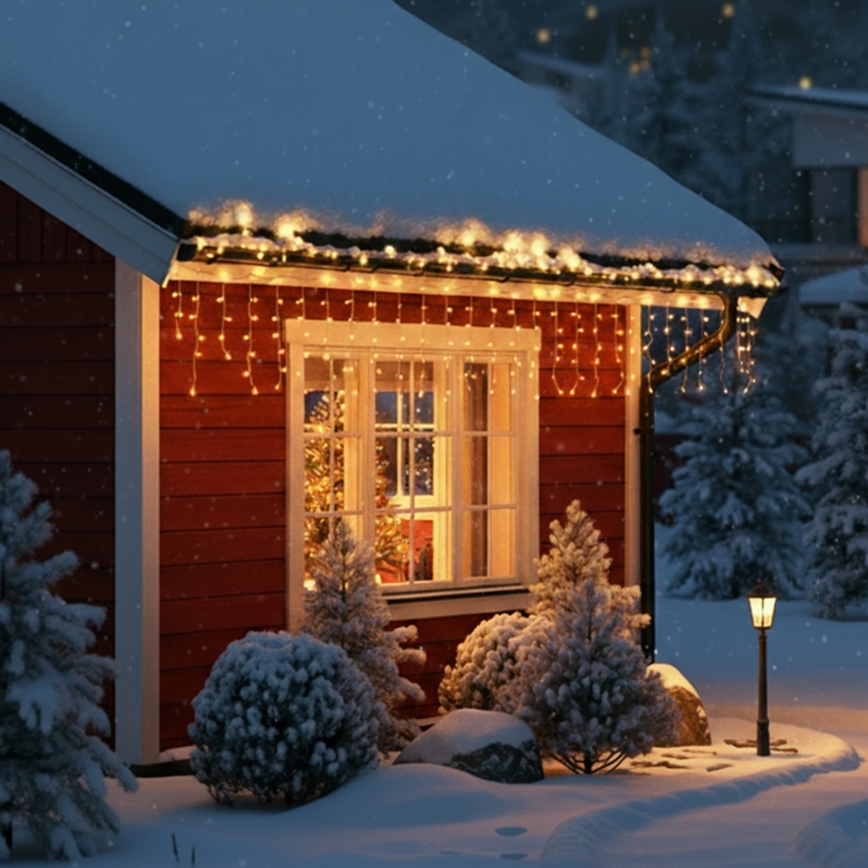 Brilagi - LED kültéri karácsonyi fényfüzér, 400 db LED, 8 féle üzemmód, 23 m, IP44, meleg fehér