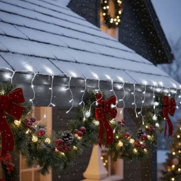 Brilagi - LED kültéri karácsonyi fényfüzér 400xLED/8 funkció 23m IP44 hideg fehér