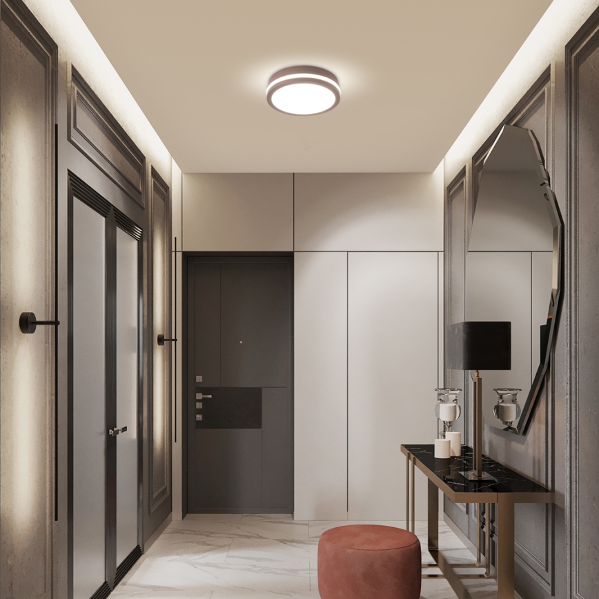 Brilagi - LED kültéri mennyezeti lámpatest érzékelővel BENE LED/18W/230V átm. 21,5 cm barna IP54