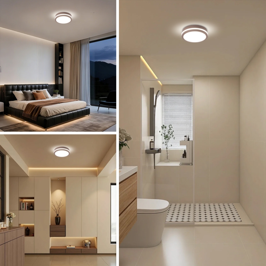 Brilagi - LED kültéri mennyezeti lámpatest érzékelővel BENE LED/18W/230V átm. 21,5 cm barna IP54