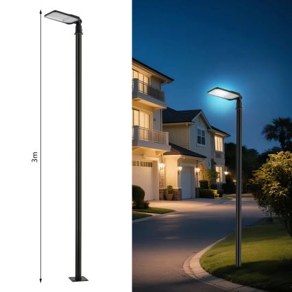 Brilagi - LED kültéri utcai lámpa 3 m-es oszloppal és csuklóval URBANLIGHT LED/100W/230V fekete IP65