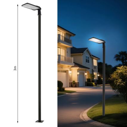 Brilagi - LED URBANLIGHT kültéri utcai lámpa 3 m-es oszloppal és állítható csuklóval, 200W/230V, fekete, IP65