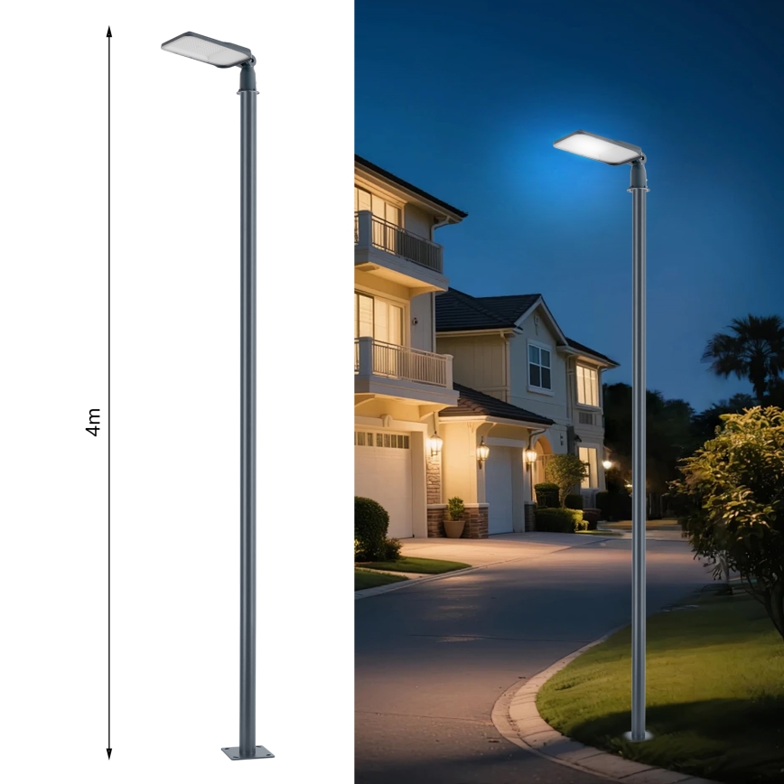 Brilagi - URBANLIGHT 4 m oszloppal és csuklóval kültéri LED utcai lámpa LED/100W/230V antracit IP65