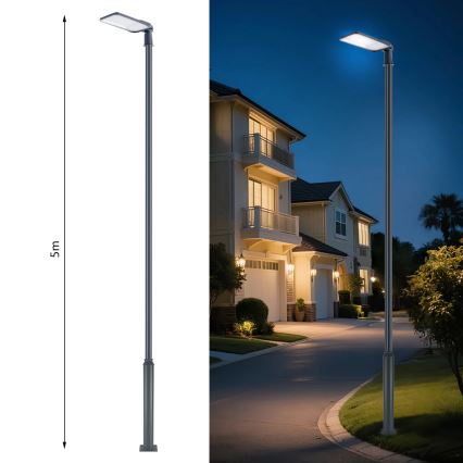 Brilagi - URBANLIGHT kültéri utcai LED lámpa oszloppal és csuklóval 5 m LED/200W/230V antracit IP65