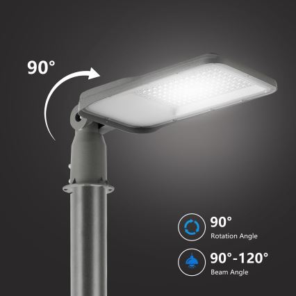 Brilagi - URBANLIGHT kültéri utcai LED-lámpa 3 m-es oszloppal és csuklóval, LED/100W/230V, szürke, IP65