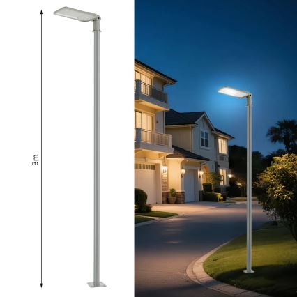 Brilagi - URBANLIGHT kültéri LED utcai lámpa 3 m-es oszloppal és állítható csuklóval, LED/200W/230V, szürke, IP65