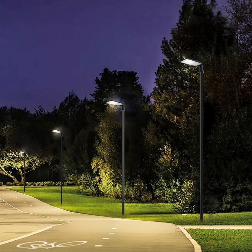 Brilagi - URBANLIGHT kültéri LED utcai lámpa 4 m-es oszloppal és csuklóval, LED/100W/230V, fekete, IP65
