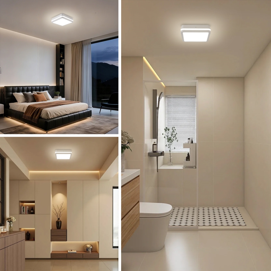 Brilagi - LED kültéri lámpatest BENE LED/24W/230V 26x26 cm fehér IP54
