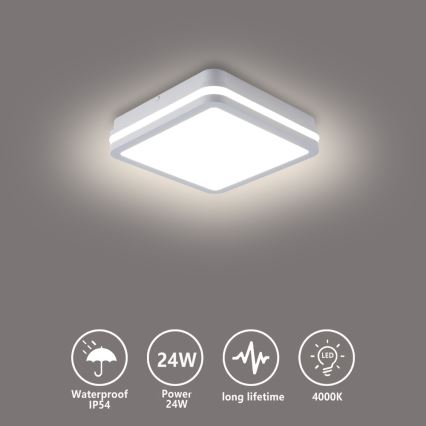Brilagi - LED kültéri lámpatest BENE LED/24W/230V 26x26 cm fehér IP54