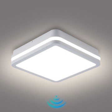 Brilagi - LED kültéri lámpatest érzékelővel BENE LED/18W/230V 22x22 cm fehér IP54