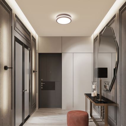 Brilagi - LED kültéri mennyezeti lámpatest érzékelővel BENE LED/18W/230V átm. 21,5 cm barna IP54