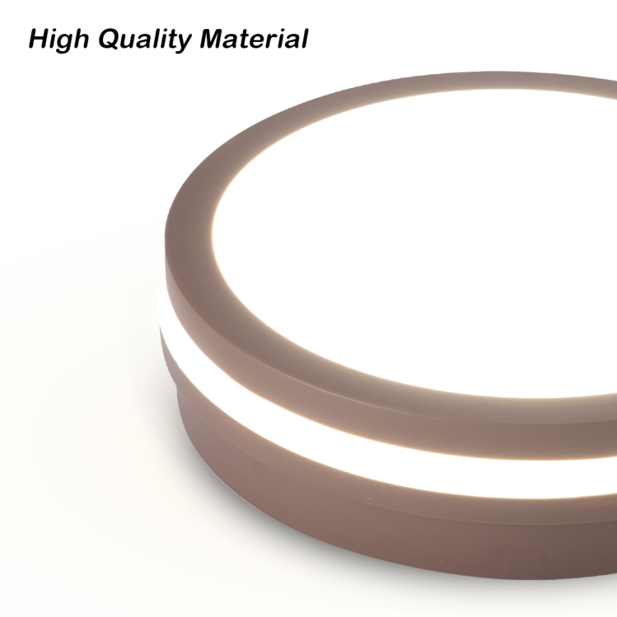 Brilagi - LED kültéri mennyezeti lámpatest érzékelővel BENE LED/18W/230V átm. 21,5 cm barna IP54
