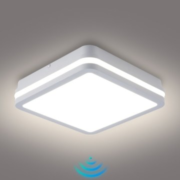 Brilagi - LED kültéri lámpatest érzékelővel BENE LED/24W/230V 26x26 cm fehér IP54