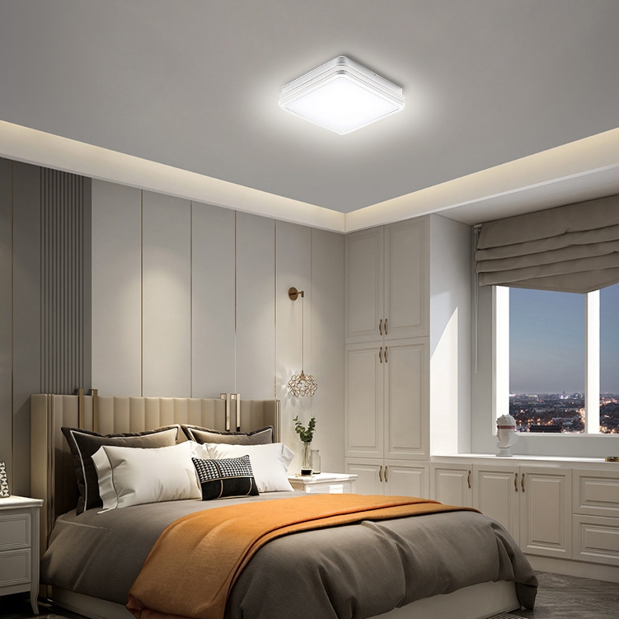 Brilagi - LED kültéri lámpatest érzékelővel BENE LED/24W/230V 26x26 cm fehér IP54