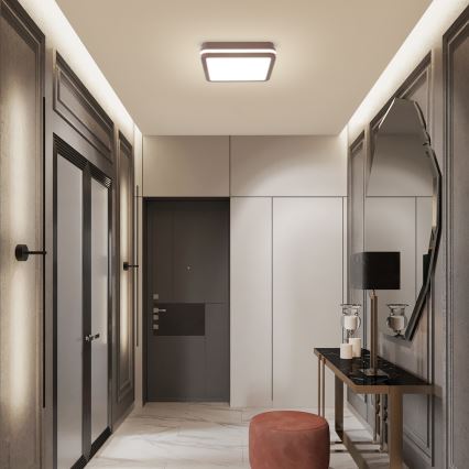 Brilagi - LED kültéri mennyezeti lámpatest érzékelővel BENE LED/24W/230V 26x26 cm barna IP54