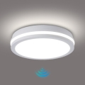 Brilagi - LED kültéri mennyezeti lámpa mozgásérzékelővel BENE LED/24W/230V átm. 26 cm fehér IP54