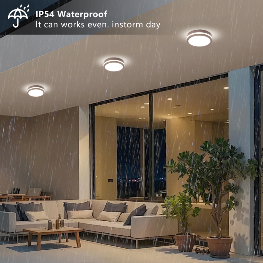 Brilagi - LED kültéri mennyezeti lámpatest BENE LED/18W/230V átm. 21,5 cm barna IP54