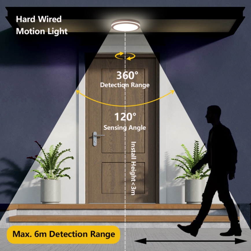 Brilagi - LED kültéri mennyezeti lámpatest BENE LED/18W/230V átm. 21,5 cm barna IP54