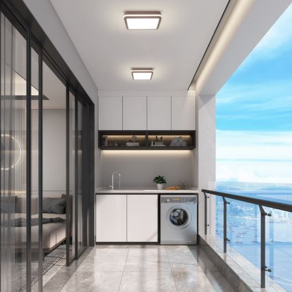 Brilagi - LED kültéri mennyezeti lámpatest BENE LED/24W/230V 26x26 cm barna IP54