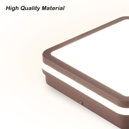 Brilagi - LED kültéri mennyezeti lámpatest BENE LED/24W/230V 26x26 cm barna IP54