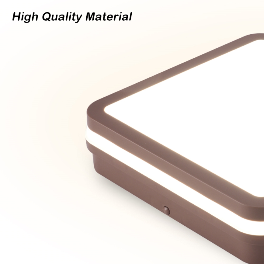 Brilagi - LED kültéri mennyezeti lámpatest BENE LED/24W/230V 26x26 cm barna IP54