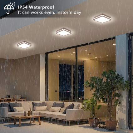 Brilagi - LED kültéri mennyezeti lámpatest BENE LED/24W/230V 26x26 cm barna IP54