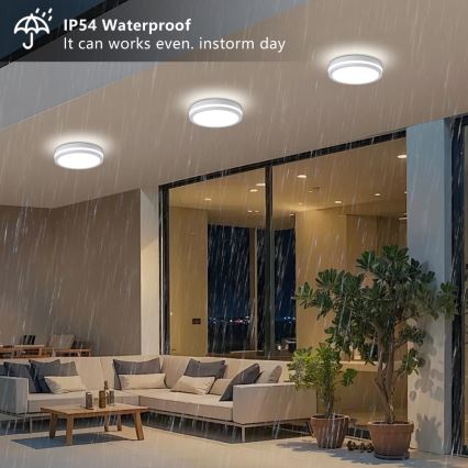 Brilagi - LED kültéri mennyezeti lámpatest BENE LED/24W/230V átm. 26 cm fehér IP54