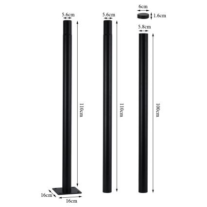 Brilagi - LED kültéri utcai lámpa 3 m-es oszloppal URBANSPARK LED/120W/230V fekete IP65