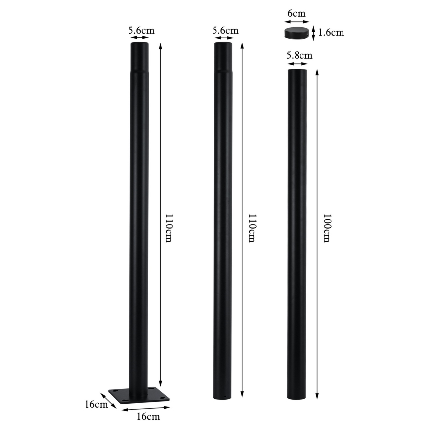 Brilagi - LED kültéri utcai lámpa 3 m-es oszloppal URBANSPARK LED/120W/230V fekete IP65