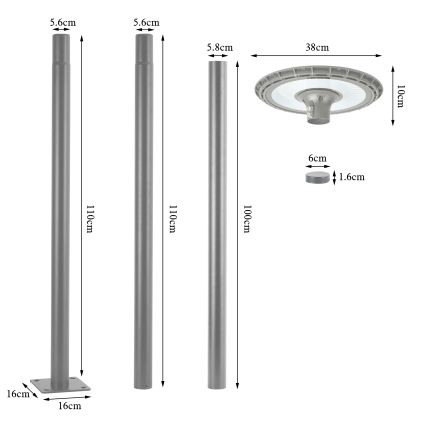 Brilagi - LED kültéri utcai lámpa URBANSPARK LED/120W/230V szürke IP65