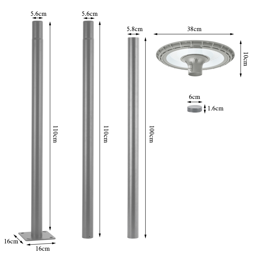 Brilagi - LED kültéri utcai lámpa URBANSPARK LED/120W/230V szürke IP65