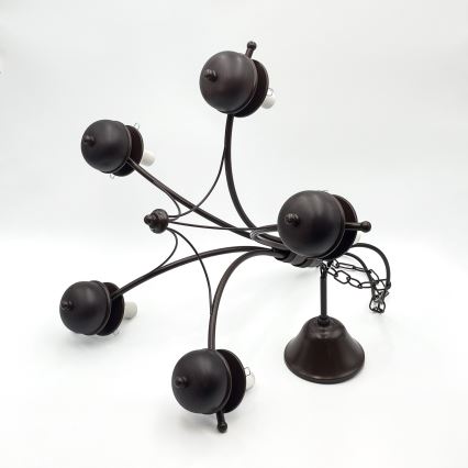 Brilagi - LED csillár láncon COTTAGE 5xE14/40W/230V tölgy/fehér