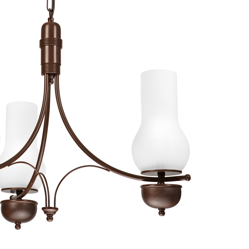 Brilagi - LED láncos csillár COTTAGE 3xE14/40W/230V bükk/barna/fehér