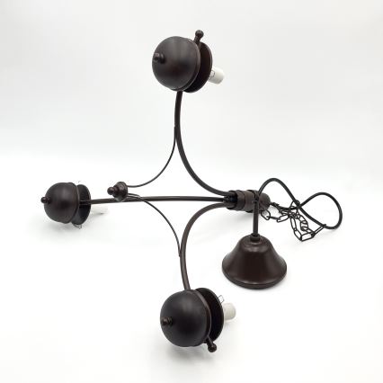 Brilagi - LED láncos csillár COTTAGE 3xE14/40W/230V bükk/barna/fehér