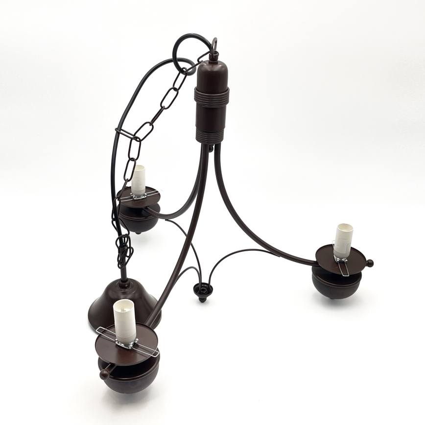 Brilagi - LED láncos csillár COTTAGE 3xE14/40W/230V bükk/barna/fehér