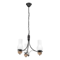 Brilagi - LED láncos csillár COTTAGE 3xE14/40W/230V tölgy/fekete/fehér